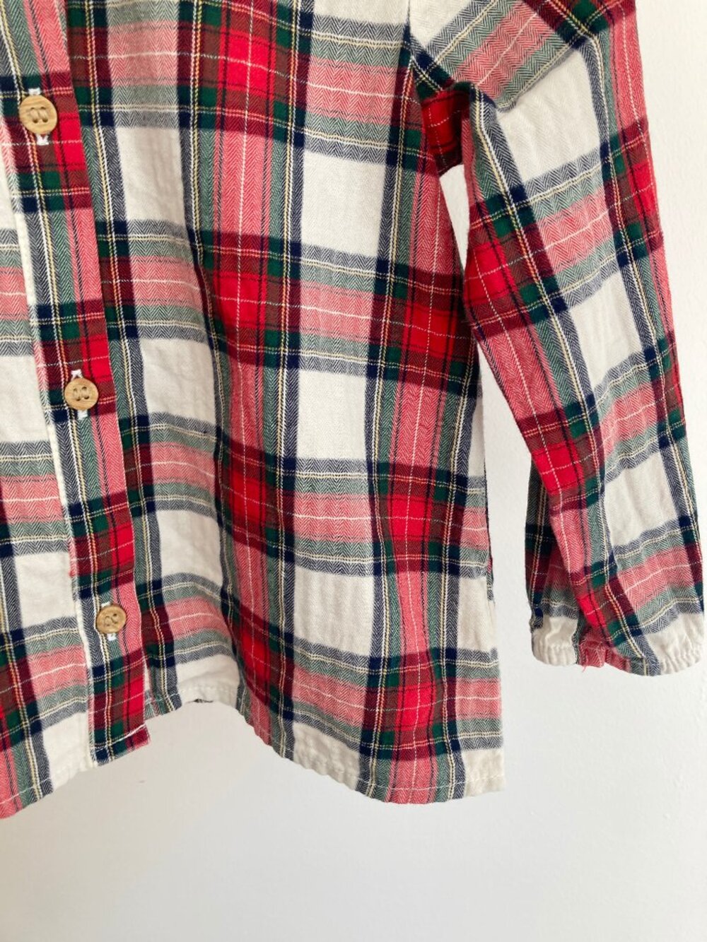 🪴5/$30 H&M 12-18 Months Toddler Baby Plaid Red Peter Pan Collar Christmas Top - Picture 3 of 3